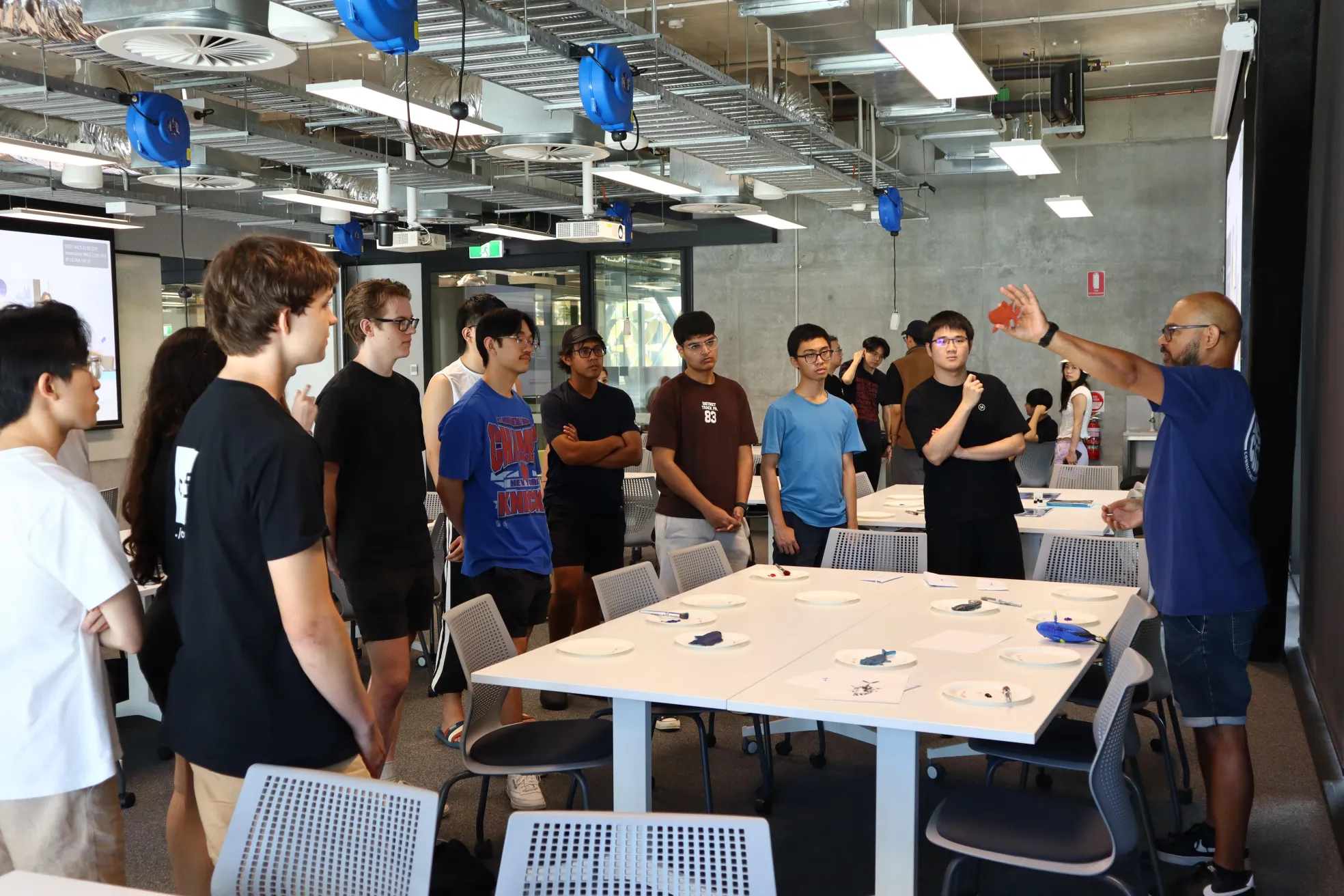 volunteers at working during a project 